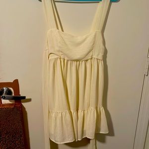 Lucy in the sky pale yellow dress with shimmer accents